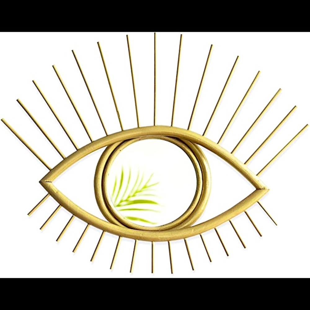 Golden 100% Rattan Customizable Evil Eye Mirror